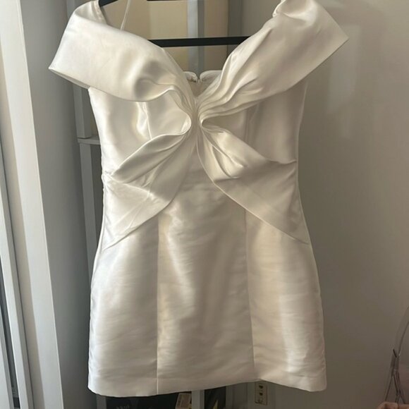White Elliatt off the shoulder mini dress. - Picture 1 of 3